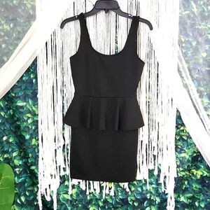 Ambience Black Peplum Tank Mini Dress